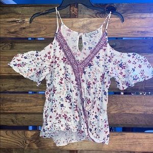 Floral Cold Shoulder Top